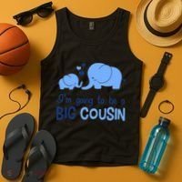 I'm Going To Be A Big Cousin Boy Elephant Tank Top thumb 4