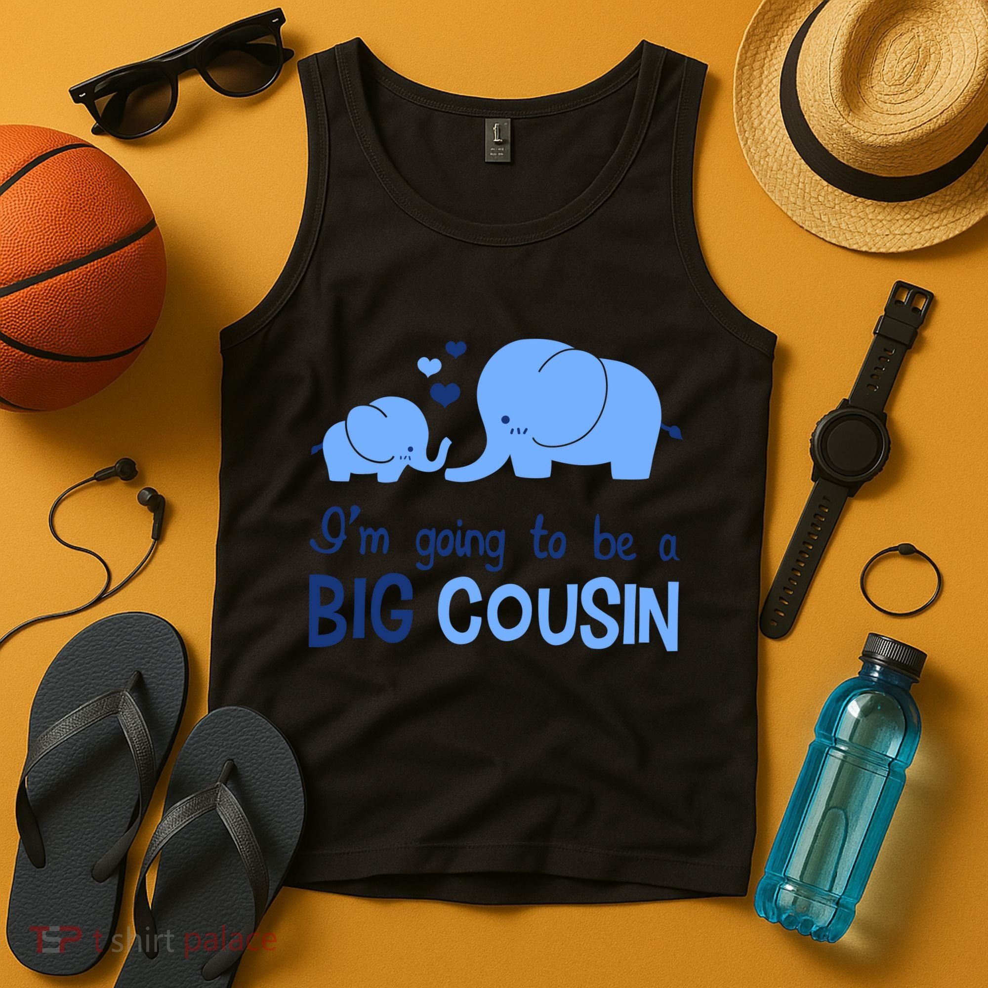 I'm Going To Be A Big Cousin Boy Elephant Tank Top
