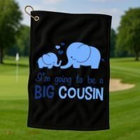 I'm Going To Be A Big Cousin Boy Elephant Golf Towel thumb 1