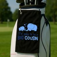 I'm Going To Be A Big Cousin Boy Elephant Golf Towel thumb 2