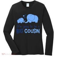 I'm Going To Be A Big Cousin Boy Elephant Women's Long Sleeve Shirt thumb 0