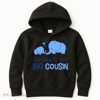 I'm Going To Be A Big Cousin Boy Elephant Kids Hoodie thumb 0