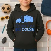I'm Going To Be A Big Cousin Boy Elephant Kids Hoodie thumb 2