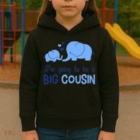I'm Going To Be A Big Cousin Boy Elephant Kids Hoodie thumb 3