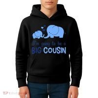 I'm Going To Be A Big Cousin Boy Elephant Kids Hoodie thumb 4
