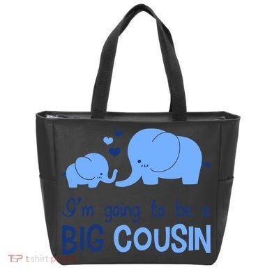 I'm Going To Be A Big Cousin Boy Elephant Tote Bag