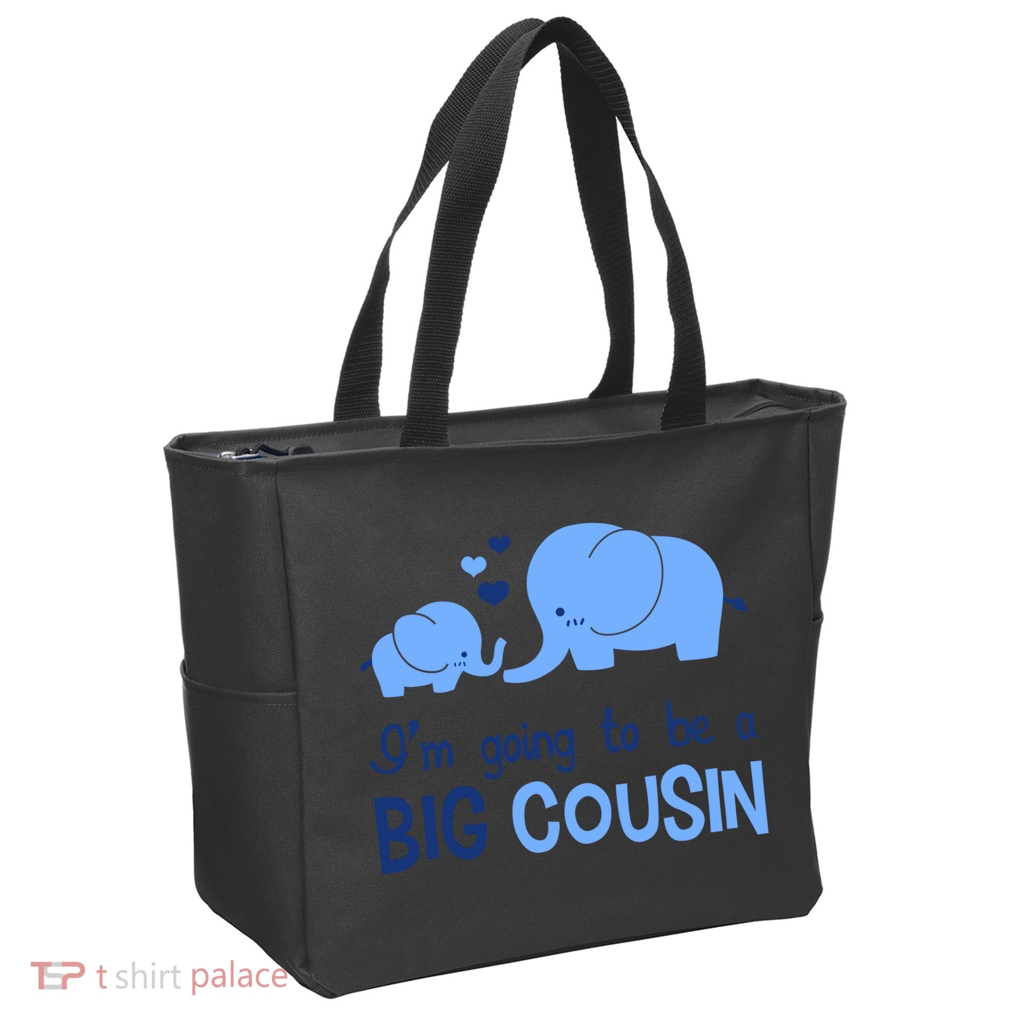 I'm Going To Be A Big Cousin Boy Elephant Tote Bag