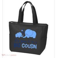 I'm Going To Be A Big Cousin Boy Elephant Tote Bag thumb 3