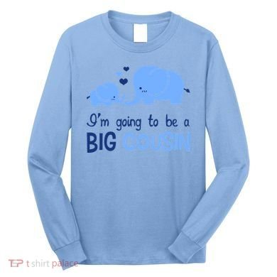 I'm Going To Be A Big Cousin Boy Elephant Long Sleeve Shirt