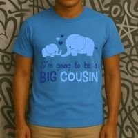 I'm Going To Be A Big Cousin Boy Elephant T-Shirt thumb 3