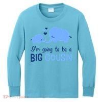 I'm Going To Be A Big Cousin Boy Elephant Kids Long Sleeve Shirt thumb 0