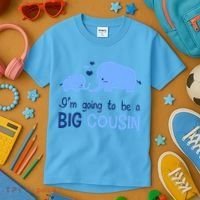 I'm Going To Be A Big Cousin Boy Elephant Kids T-Shirt thumb 3