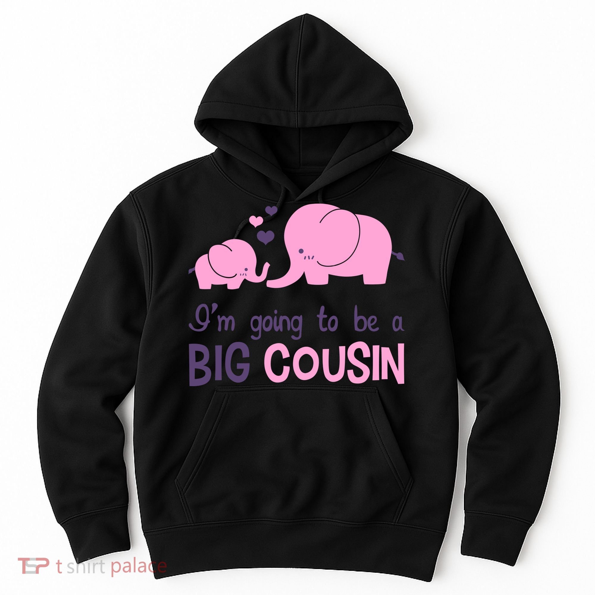 I'm Going To Be A Big Cousin Girl Elephant Hoodie