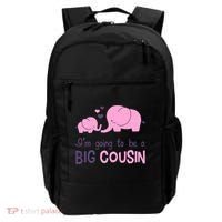 I'm Going To Be A Big Cousin Girl Elephant Backpack thumb 0