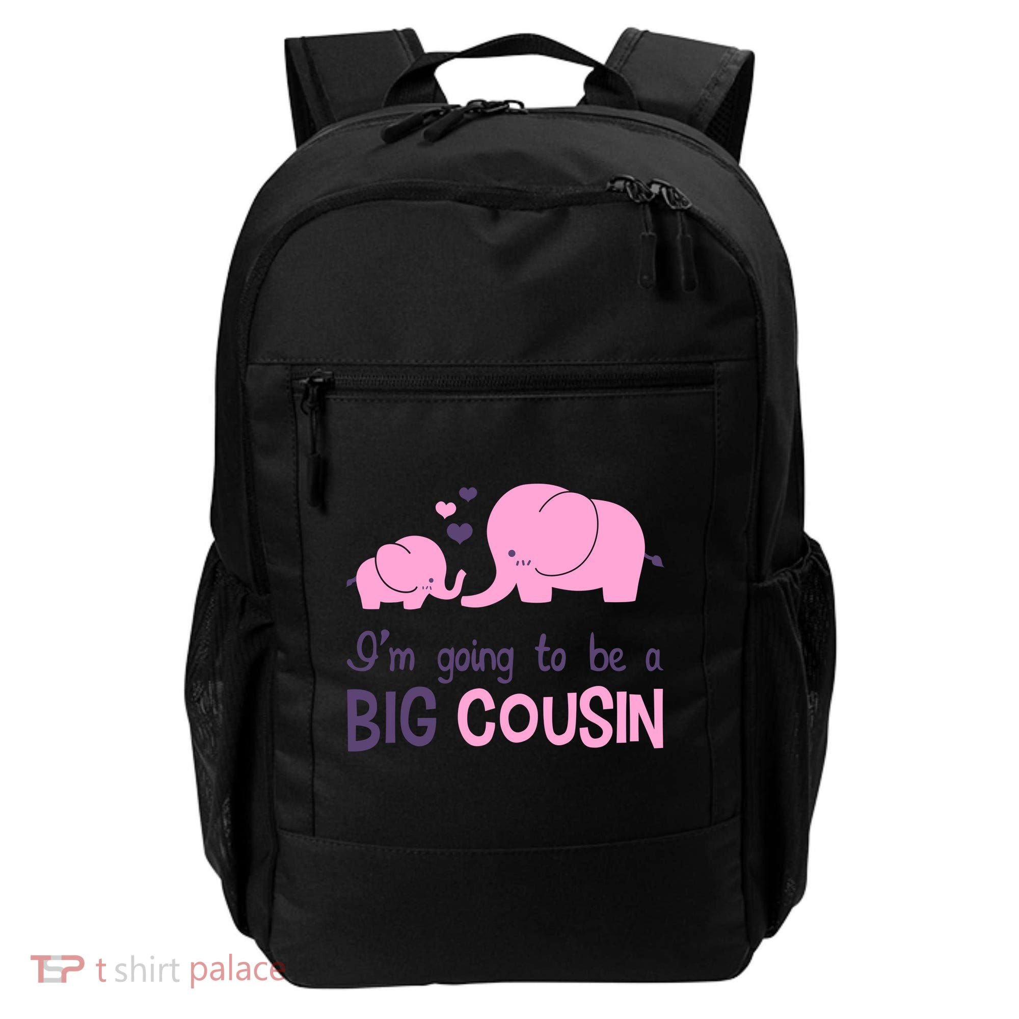 I'm Going To Be A Big Cousin Girl Elephant Backpack