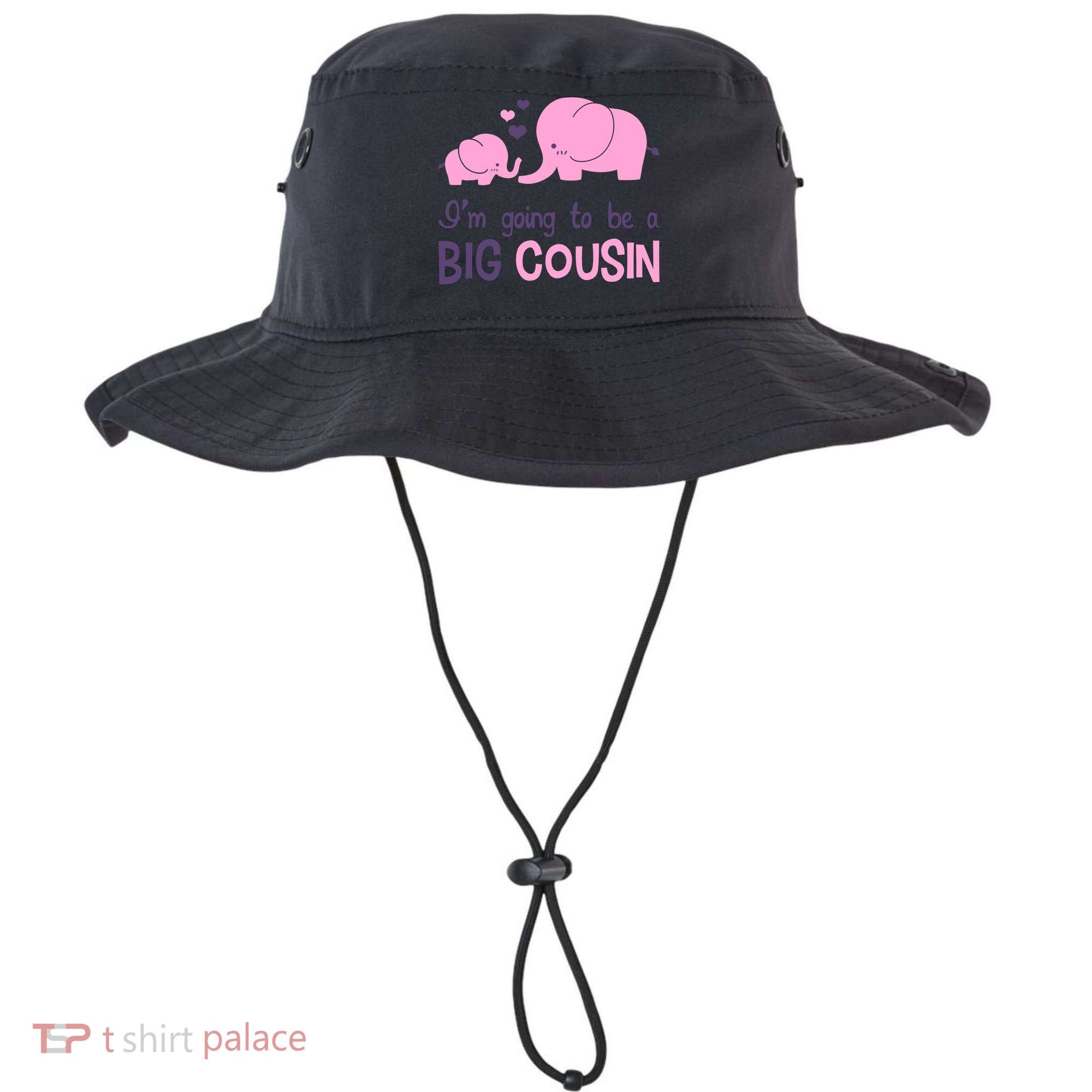 I'm Going To Be A Big Cousin Girl Elephant Bucket Hat