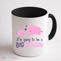 I'm Going To Be A Big Cousin Girl Elephant Coffee Mug thumb 1