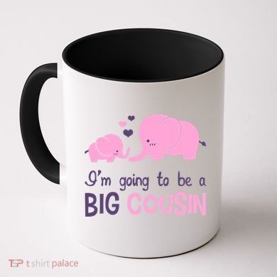 I'm Going To Be A Big Cousin Girl Elephant Coffee Mug
