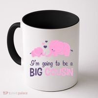 I'm Going To Be A Big Cousin Girl Elephant Coffee Mug thumb 0