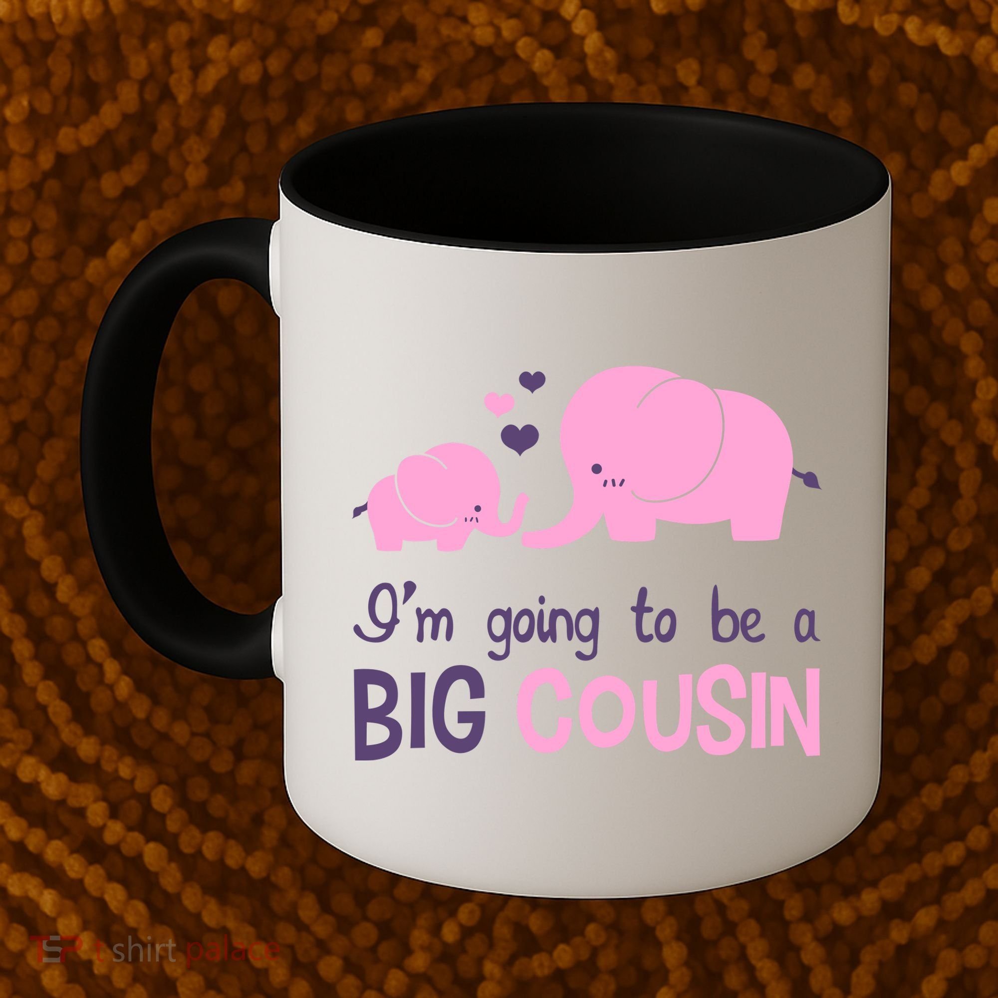 I'm Going To Be A Big Cousin Girl Elephant Coffee Mug