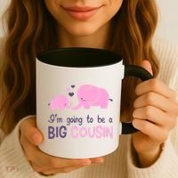 I'm Going To Be A Big Cousin Girl Elephant Coffee Mug thumb 3