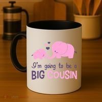 I'm Going To Be A Big Cousin Girl Elephant Coffee Mug thumb 4