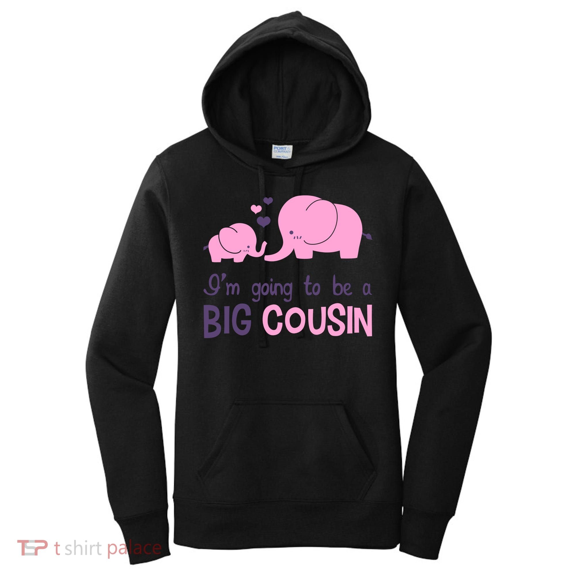 I'm Going To Be A Big Cousin Girl Elephant Women's Hoodie