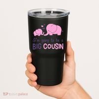 I'm Going To Be A Big Cousin Girl Elephant Tumbler thumb 2