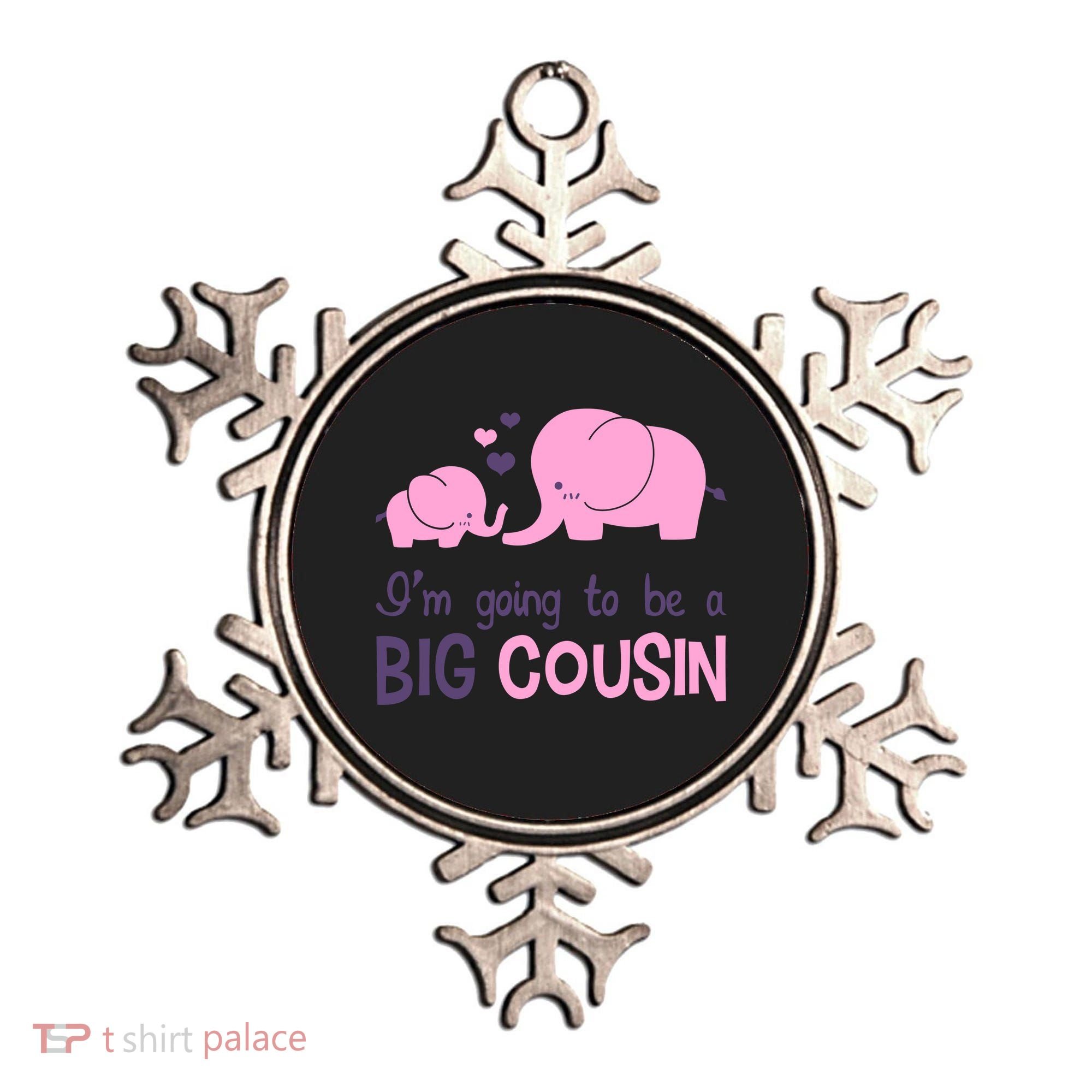 I'm Going To Be A Big Cousin Girl Elephant Ornament