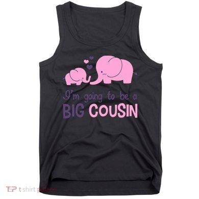 I'm Going To Be A Big Cousin Girl Elephant Tank Top