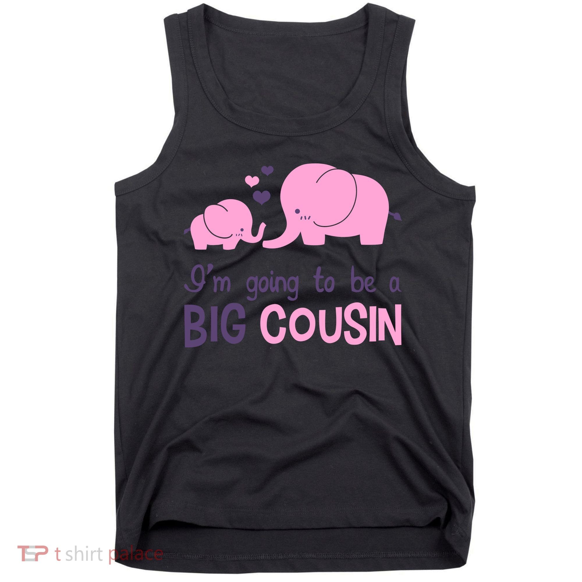 I'm Going To Be A Big Cousin Girl Elephant Tank Top