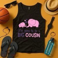I'm Going To Be A Big Cousin Girl Elephant Tank Top thumb 4