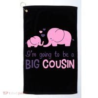 I'm Going To Be A Big Cousin Girl Elephant Golf Towel thumb 0