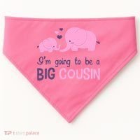 I'm Going To Be A Big Cousin Girl Elephant USA-Made Doggie Bandana thumb 0