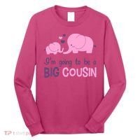 I'm Going To Be A Big Cousin Girl Elephant Long Sleeve Shirt thumb 0