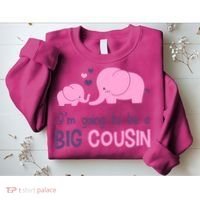I'm Going To Be A Big Cousin Girl Elephant Sweatshirt thumb 2
