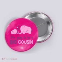 I'm Going To Be A Big Cousin Girl Elephant Button thumb 0