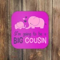 I'm Going To Be A Big Cousin Girl Elephant Coaster thumb 0