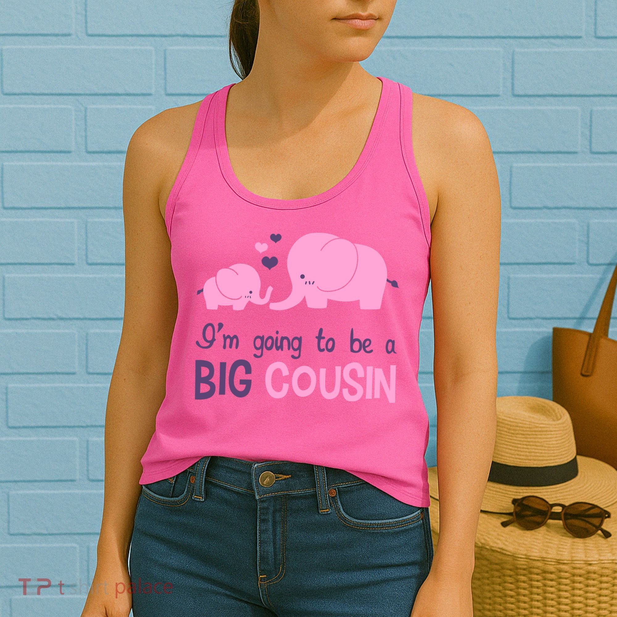 I'm Going To Be A Big Cousin Girl Elephant Women's Tank Top