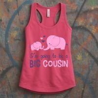 I'm Going To Be A Big Cousin Girl Elephant Women's Tank Top thumb 3