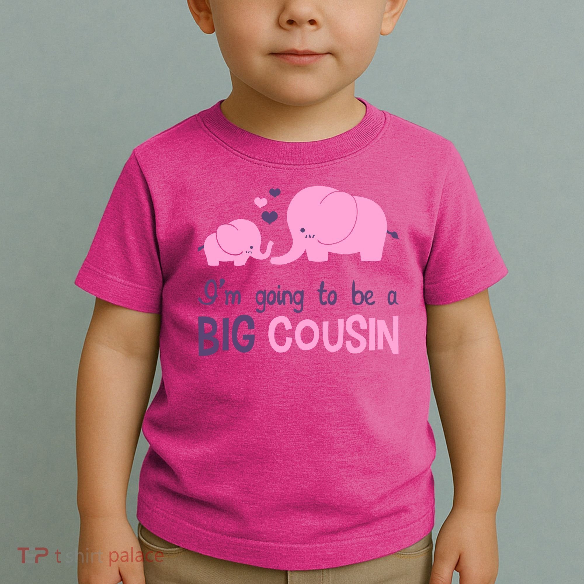 I'm Going To Be A Big Cousin Girl Elephant Toddler T-Shirt
