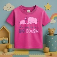 I'm Going To Be A Big Cousin Girl Elephant Toddler T-Shirt thumb 3