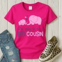 I'm Going To Be A Big Cousin Girl Elephant Women's T-Shirt thumb 3