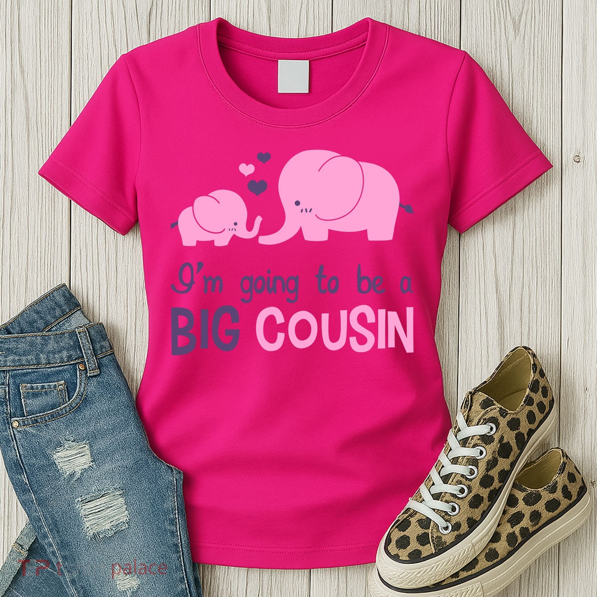 I'm Going To Be A Big Cousin Girl Elephant Women's T-Shirt