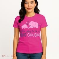 I'm Going To Be A Big Cousin Girl Elephant Women's T-Shirt thumb 4
