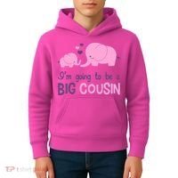 I'm Going To Be A Big Cousin Girl Elephant Kids Hoodie thumb 4