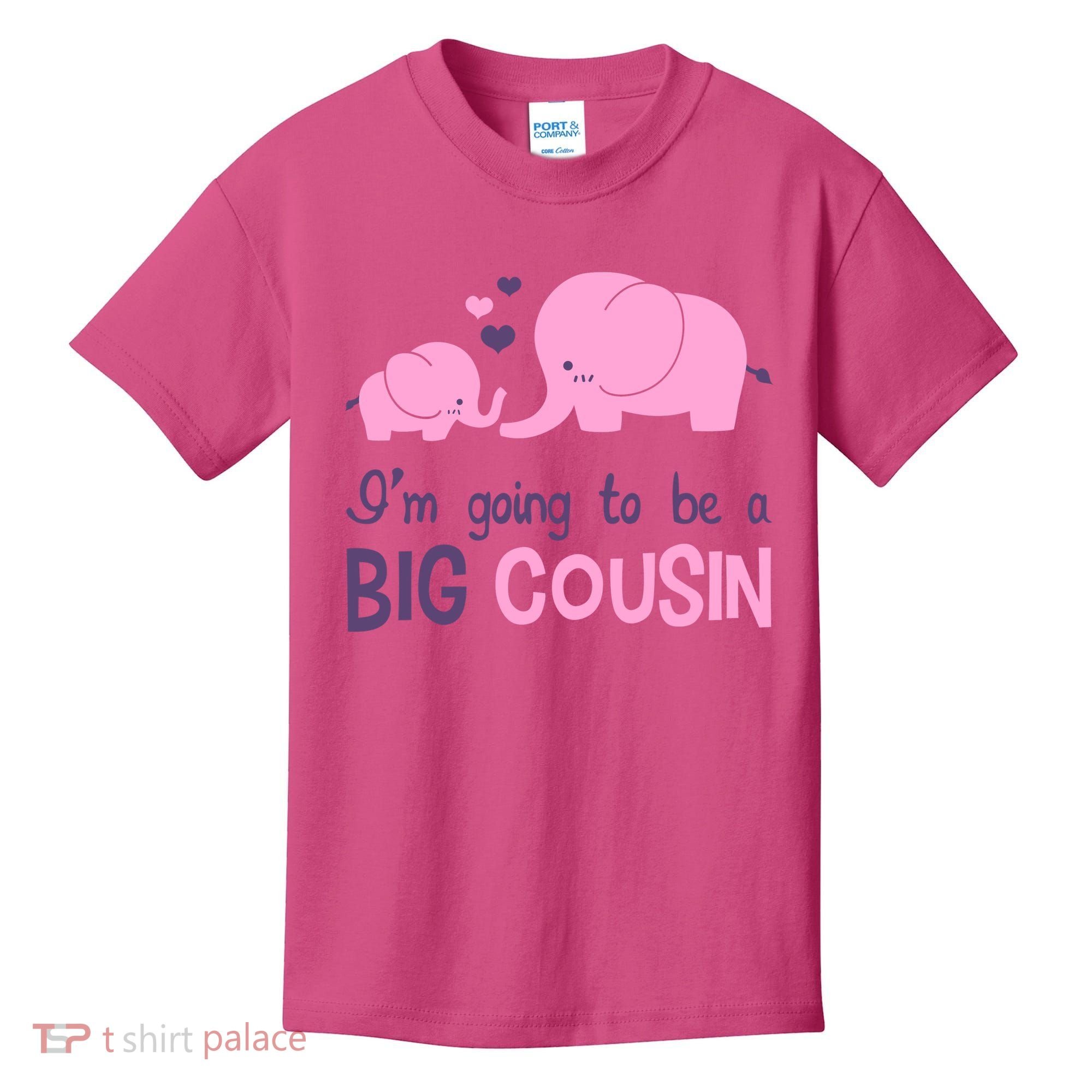 I'm Going To Be A Big Cousin Girl Elephant Kids T-Shirt