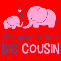 I'm Going To Be A Big Cousin Girl Elephant Santa Hat thumb 1
