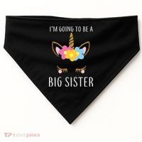I'm Going To Be A Big Sister Cute Unicorn USA-Made Doggie Bandana thumb 0
