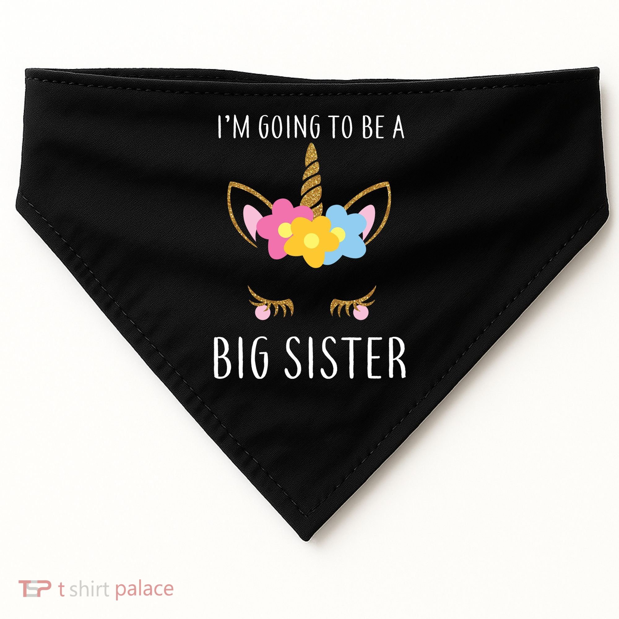 I'm Going To Be A Big Sister Cute Unicorn USA-Made Doggie Bandana